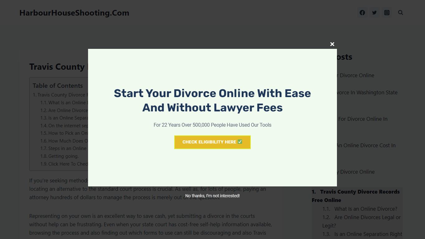 Travis County Divorce Records Free Online